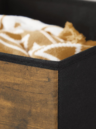 Set 6 cutii depozitare pliabile cu maner, textil oxford, compatibile raft cubic 30 cm, 30x30x30 cm, maro rustic [2]