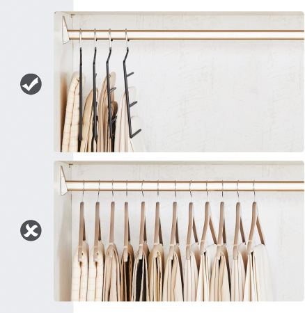 SONGMICS Set de 4 umerase pentru pantaloni, cu 5 bare, 32x35cm, negru [7]