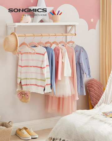 Set de 50 de umerase copii din catifea, antialunecare, carlige rotative 360Â°, 30 cm, roz [5]