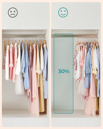 Set de 50 de umerase copii din catifea, antialunecare, carlige rotative 360Â°, 30 cm, roz [6]