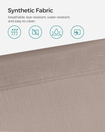 Sezlong pliabil cu parasolar si tetiera, spatar reglabil 4 pozitii, tesatura sintetica respirabila, max 150 kg, 193x53x29 cm, crem [7]