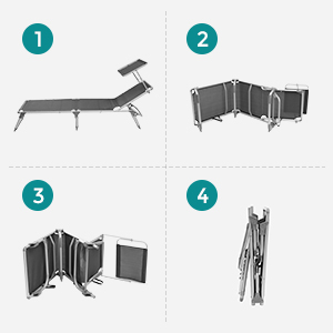 Sezlong pliabil, cu parasolar, spatar reglabil in 5 pozitii, maxim 150kg, 193x55x31cm, gri [10]