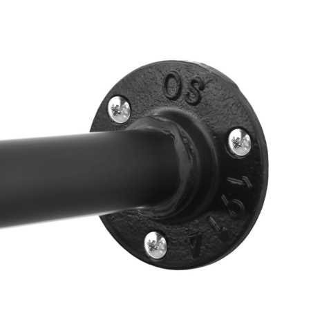 Sina metalica de agatat haine, montare pe perete, aspect industrial, 112x30x30cm, negru [9]