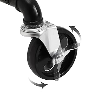 SONGMICS Suport pentru haine, cu raft si sina de agatat, cadru metalic, cu roti, 100x49x163cm, industrial, negru [3]