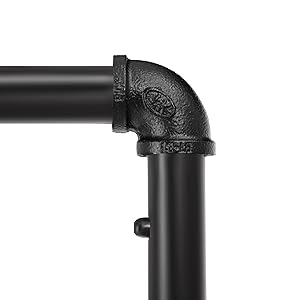 SONGMICS Suport pentru haine, cu raft si sina de agatat, cadru metalic, cu roti, 100x49x163cm, industrial, negru [1]