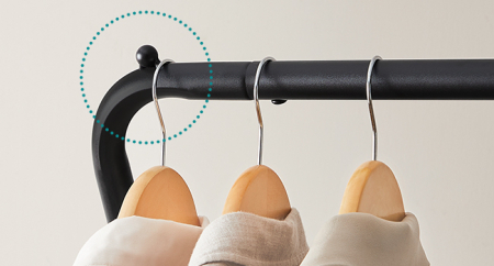 SONGMICS Suport pentru haine pe roti, cu polita, sina dubla, cadru metalic, sarcina 100kg, 53x104x155cm, negru [9]