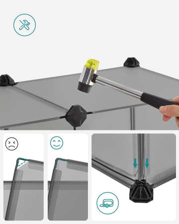 SONGMICS Tarc pentru animale de companie, din plastic, DIY, configurabil, 143x73x46cm, gri [7]