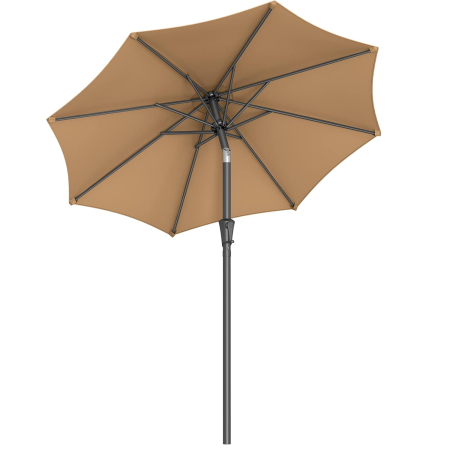 Gradina & balcon - Umbrela de gradina 200 cm, inclinare dubla 30Â°, poliester UPF 50+, cadru metalic, maro taupe