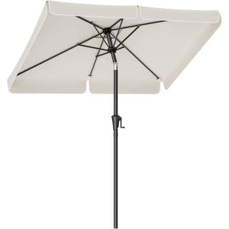 Gradina & balcon - Umbrela de gradina cu manivela, 200x150 cm, UPF 50+, inclinare 30Â°, structura metalica, bej