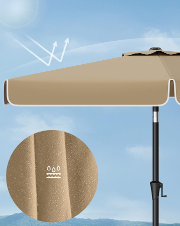 Umbrela de gradina cu manivela, 200x150 cm, UPF 50+, inclinare 30Â°, structura metalica, maro taupe [7]