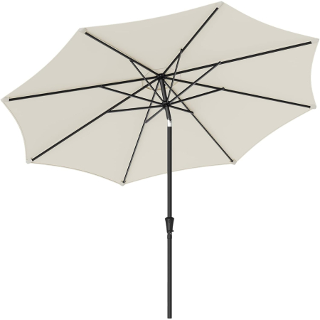 Umbrele - Umbrela de gradina cu manivela, 330 cm, UPF 50+, inclinare 30Â°, structura metalica cu 8 spite, bej