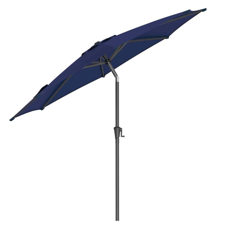 Prelate, pavilioane, umbrele terasa - Umbrela de gradina, cu manivela pentru deschidere, sistem inclinare, 300cm, albastru inchis