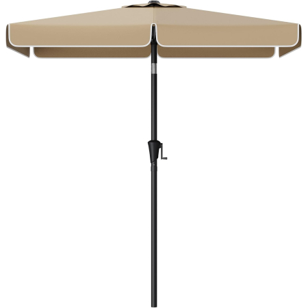 Umbrela de gradina cu manivela, UPF 50+, inclinare 30Â°, structura metalica, 300x200 cm, maro taupe [2]