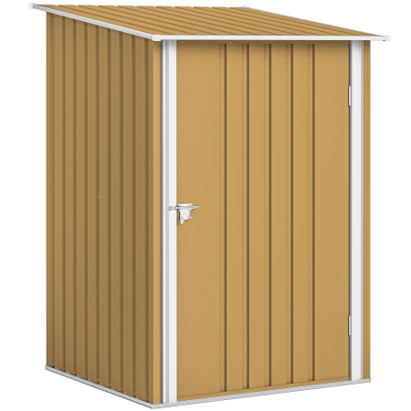Gradina & balcon -  sopron de Gradina 0.92m² din Otel Galvanizat, Depozit pentru Unelte cu Usa cu Sistem de Blocare, Acoperis inclinat, 100x104x160 cm, Galben