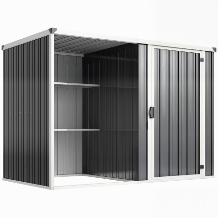 Gradina & balcon -  sopron de Gradina din Otel Galvanizat, Usa Blocabila, 231 x 125 x 162 cm, Gri inchis