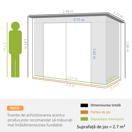  Sopron Gradina 8×4 ft - Otel Galvanizat pentru Depozitare [2]