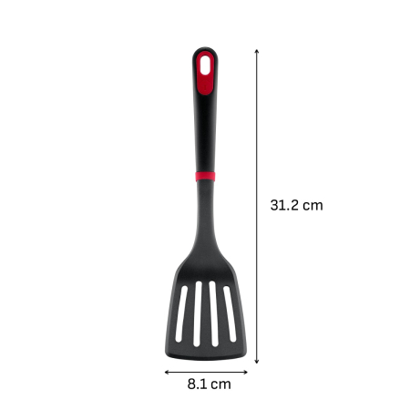 Spatula cu fante Tefal Ingenio+ K1984634, rezistenta la temperaturi inalte, compatibilitate cu masina de spalat vase, plastic, negru & rosu [10]