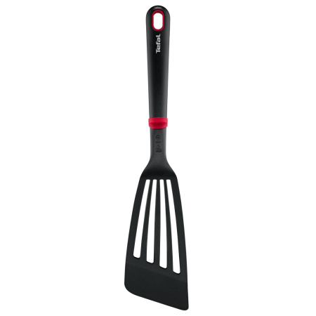 Spatula cu fante Tefal Ingenio+ K1984734, rezistenta la temperaturi inalte, compatibilitate cu masina de spalat vase, plastic, negru & rosu [8]