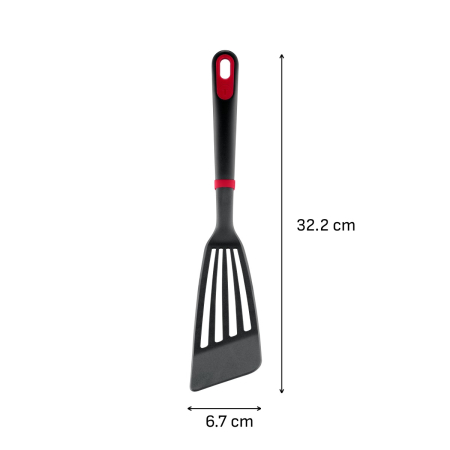 Spatula cu fante Tefal Ingenio+ K1984734, rezistenta la temperaturi inalte, compatibilitate cu masina de spalat vase, plastic, negru & rosu [9]