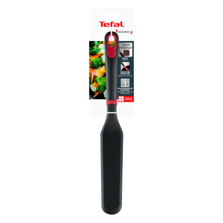Spatula pentru clatite Tefal Ingenio+ K1984934, rezistenta la temperaturi inalte, compatibilitate cu masina de spalat vase, plastic, negru & rosu [10]