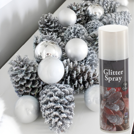Spray decorativ cu sclipici 125 ml, pentru decoratiuni de Craciun, efect stralucitor cu particule glitter, formula cu uscare rapida, aplicare uniforma [4]