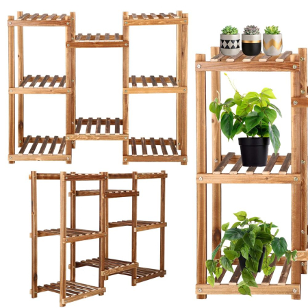 Stand de flori din lemn cu 8 etajere suport GA198, 85x70cm [11]