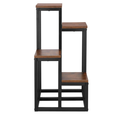 Stand pentru flori, cadru metalic, 4 etajere, 34x34x68 cm, maro inchis [13]
