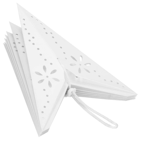Stea decorativa 3D din hartie ajurata, 50 cm, alba [6]