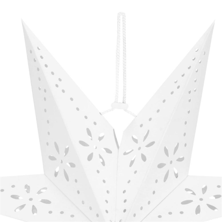 Stea decorativa 3D din hartie ajurata, 50 cm, alba [5]