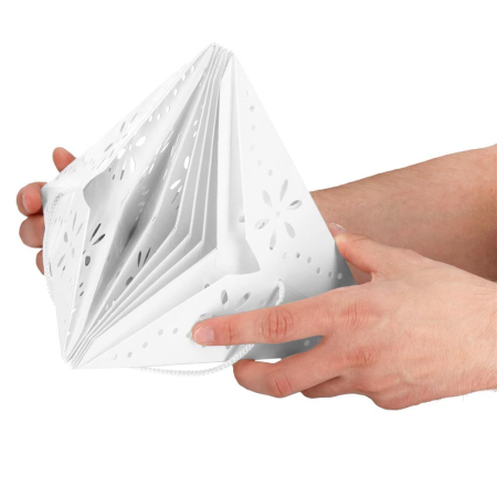 Stea decorativa 3D din hartie ajurata, 50 cm, alba [7]