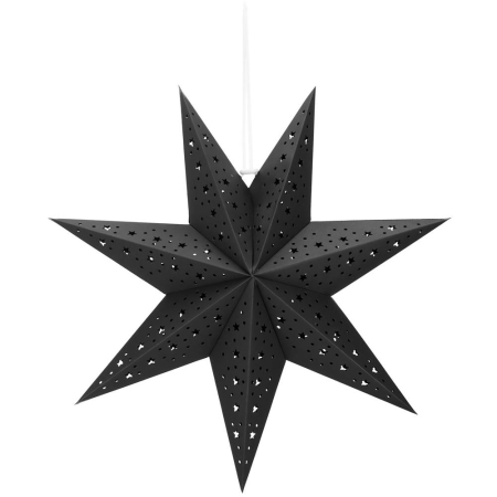 Stea decorativa 3D din hartie ajurata, 50 cm, neagra [1]