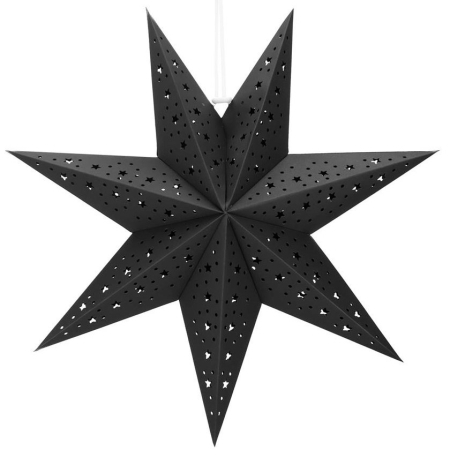 Decoratiuni si figurine - Stea decorativa 3D din hartie ajurata, 50cm, neagra