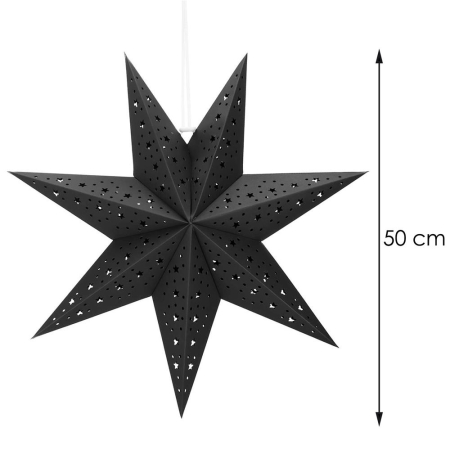 Stea decorativa 3D din hartie ajurata, 50cm, neagra [9]