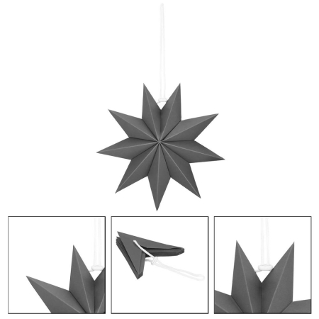 Stea decorativa 3D din hartie, cu 9 colturi, 30 cm, argintie [10]