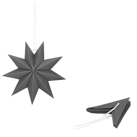 Stea decorativa 3D din hartie, cu 9 colturi, 30 cm, argintie [3]