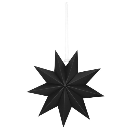 Stea decorativa 3D din hartie, cu 9 colturi, 30 cm, neagra [1]