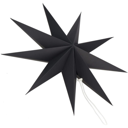 Stea decorativa 3D din hartie, cu 9 colturi, 60 cm, neagra [2]