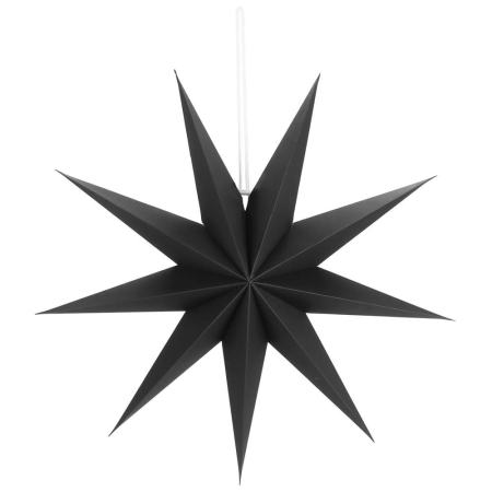 Stea decorativa 3D din hartie, cu 9 colturi, 60 cm, neagra [1]
