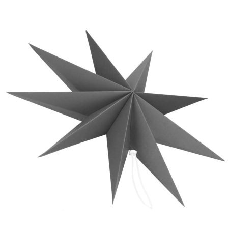 Stea decorativa 3D din hartie, cu 9 colturi, 60cm, argintie [10]