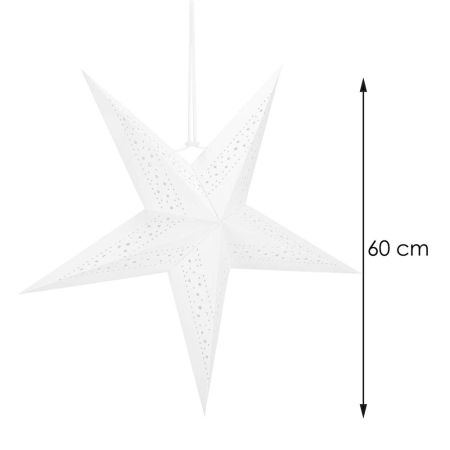Stea decorativa de Craciun 3D, 5 varfuri, pliabila, 60 cm, alb [6]
