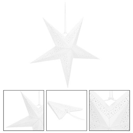 Stea decorativa de Craciun 3D, 5 varfuri, pliabila, 60 cm, alb [11]