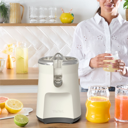 Storcator de citrice Tefal Collection ZP610AE0, 100 W, 1 viteza, capac de protectie, 3 conuri, design retro, crem [1]