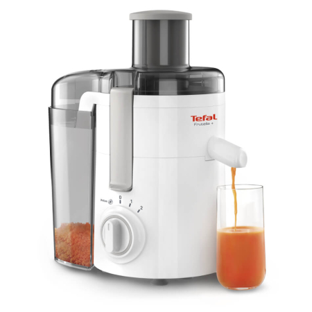 Storcator de fructe si legume Tefal Frutelia+ ZE370138, 350W, 2 viteze, recipient pulpa 0.95L, functie Pulse, alb [2]
