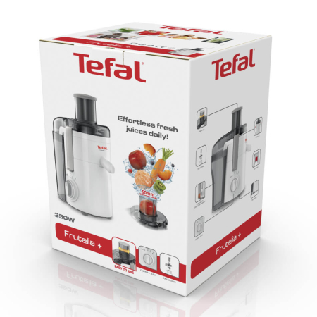 Storcator de fructe si legume Tefal Frutelia+ ZE370138, 350W, 2 viteze, recipient pulpa 0.95L, functie Pulse, alb [5]