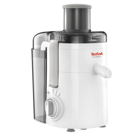 Bucatarie - Storcator de fructe si legume Tefal Frutelia+ ZE370138, 350W, 2 viteze, recipient pulpa 0.95L, functie Pulse, alb