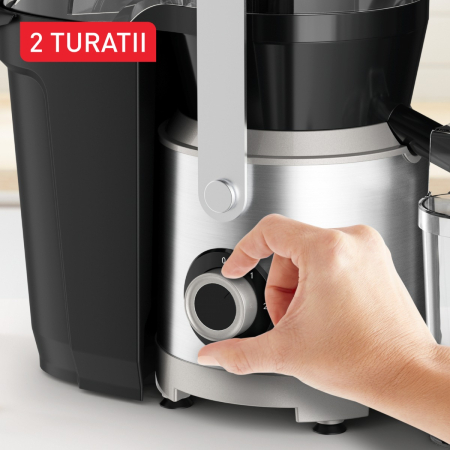 Storcator de fructe si legume Tefal Nutri XXL ZE660D10, 1000 W, 2 trepte de viteza, sistem antipicurare, recipient pentru pulpa 2.2 L , recipient pent [5]