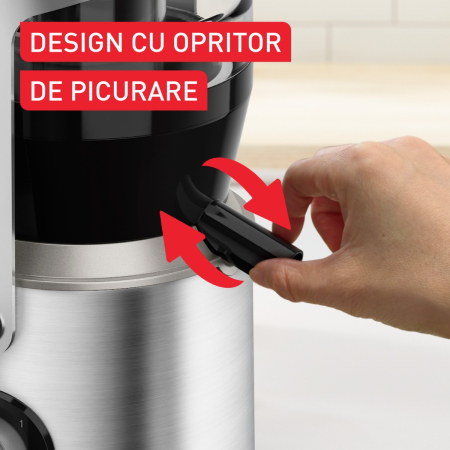 Storcator de fructe si legume Tefal Nutri XXL ZE660D10, 1000 W, 2 trepte de viteza, sistem antipicurare, recipient pentru pulpa 2.2 L , recipient pent [4]