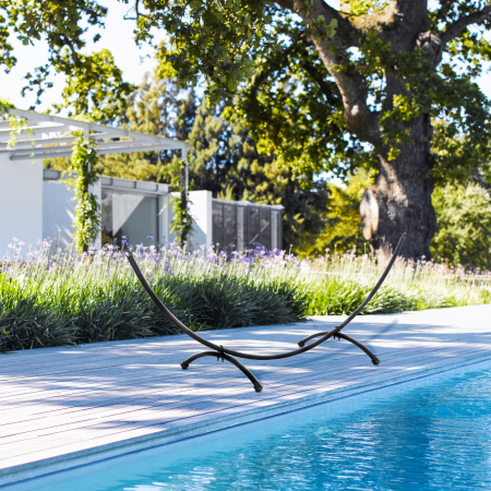  Structura pentru Hamac Universal de 3m, Suport din Metal, 300x90x100cm, Negru [1]