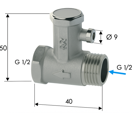 Supapa de sens Remer Rubinetterie 413N12, 1/2", alama cromata, presiune 8 bar, finisaj lucios [1]