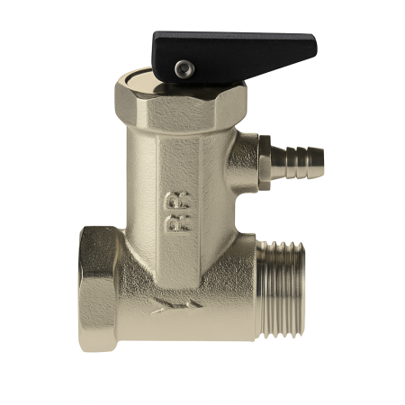 Supape, reductoare, manometre, termometre - Supapa de siguranta pentru boiler Remer Rubinetterie 413P812, 1/2", presetata la 8 bari, alama cromata, filet interior - exterior